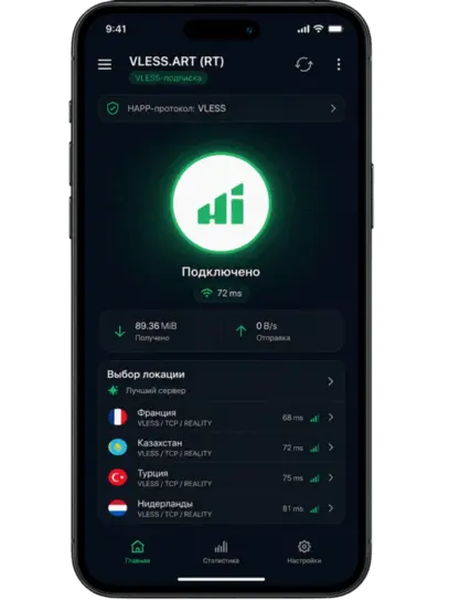 VLESS VPN — ключи и подписка для HAPP Купить VLESS VPN